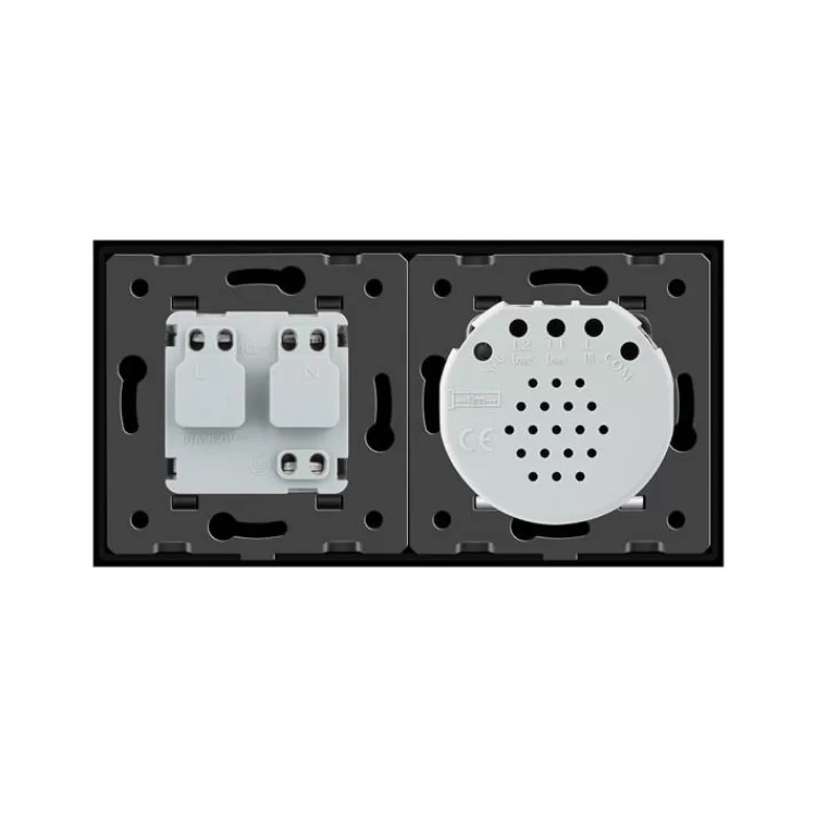Сенсорный выключатель Розетка с крышкой IP44 Livolo черный стекло (VL-C701/C7C1EUWF-12) цена 1 533грн - фотография 2
