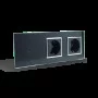 Сенсорный выключатель с двумя розетками Livolo черный хром стекло (VL-C701/C7C2EU-12C)