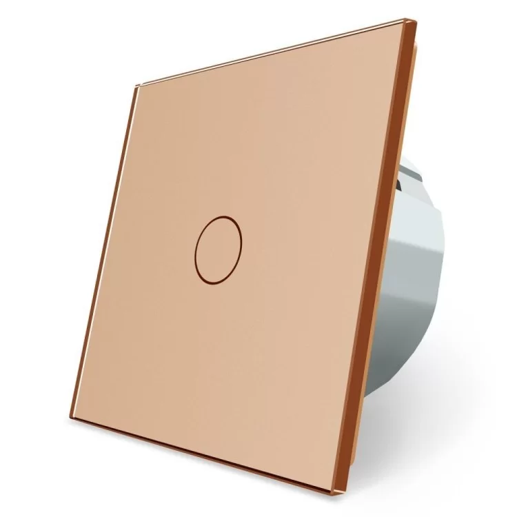 Сенсорная кнопка Импульсный выключатель Мастер кнопка Проходной диммер Livolo золото стекло (VL-C701H-13) цена 1 519грн - фотография 2