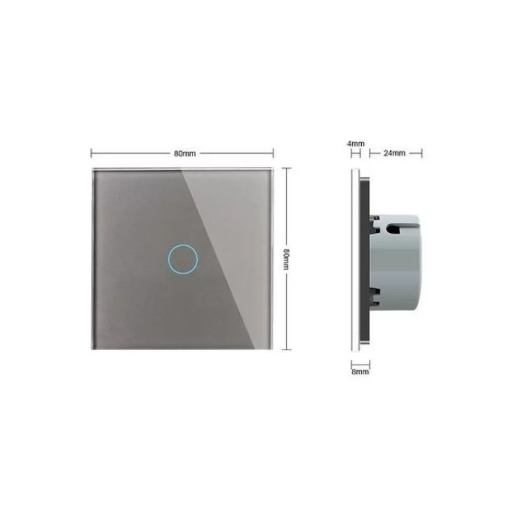 Сенсорная кнопка Livolo Сухой контакт 1 канал серый стекло (VL-C701IH-15) цена 1 846грн - фотография 2