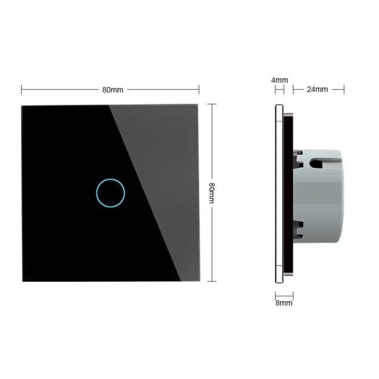 Безконтактний вимикач Livolo чорний скло (VL-C701PRO-12) ціна 1 554грн - фотографія 2