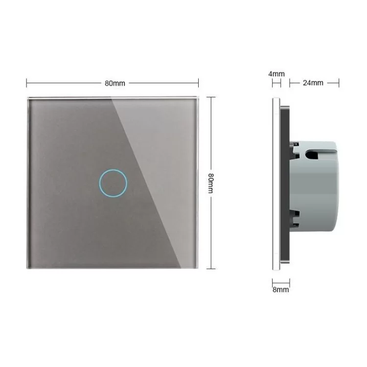 Бесконтактный выключатель Livolo серый стекло (VL-C701PRO-15) цена 1 554грн - фотография 2