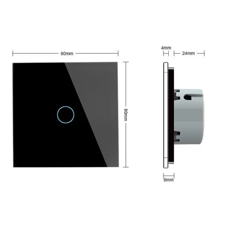 Безконтактний радіокерований вимикач Livolo чорний скло (VL-C701R-PRO-12) ціна 1 774грн - фотографія 2