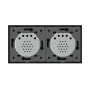 Сенсорный радиоуправляемый выключатель 2 канала (1-1) Livolo черный стекло (VL-C701R/C701R-12)