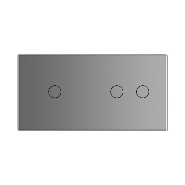Сенсорный радиоуправляемый выключатель 3 канала (1-2) Livolo серый стекло (VL-C701R/C702R-15) цена 2 089грн - фотография 2