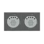 Сенсорный проходной выключатель Livolo 3 канала (1-2) серый стекло (VL-C701S/C702S-15)