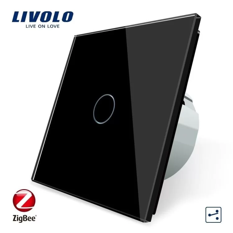 в продажу Сенсорний прохідний Wi-Fi вимикач Livolo ZigBee чорний скло (VL-C701SZ-12) - фото 3