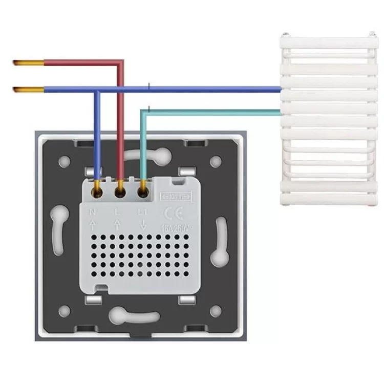 Терморегулятор Livolo для водяных систем отопления цвет белый серая рамка (VL-C701TM-11/15) цена 1 787грн - фотография 2