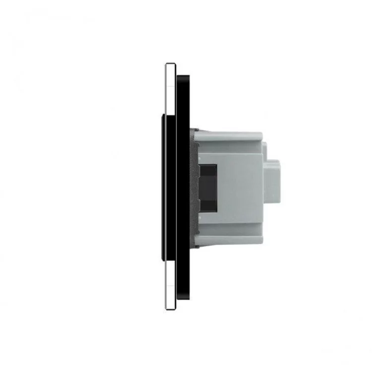 Сенсорний ZigBee вимикач 2 сенсори (1-1) 1 розетка чорний скло Livolo (VL-C701Z/C701Z/C7C1EU-12) ціна 2 909грн - фотографія 2