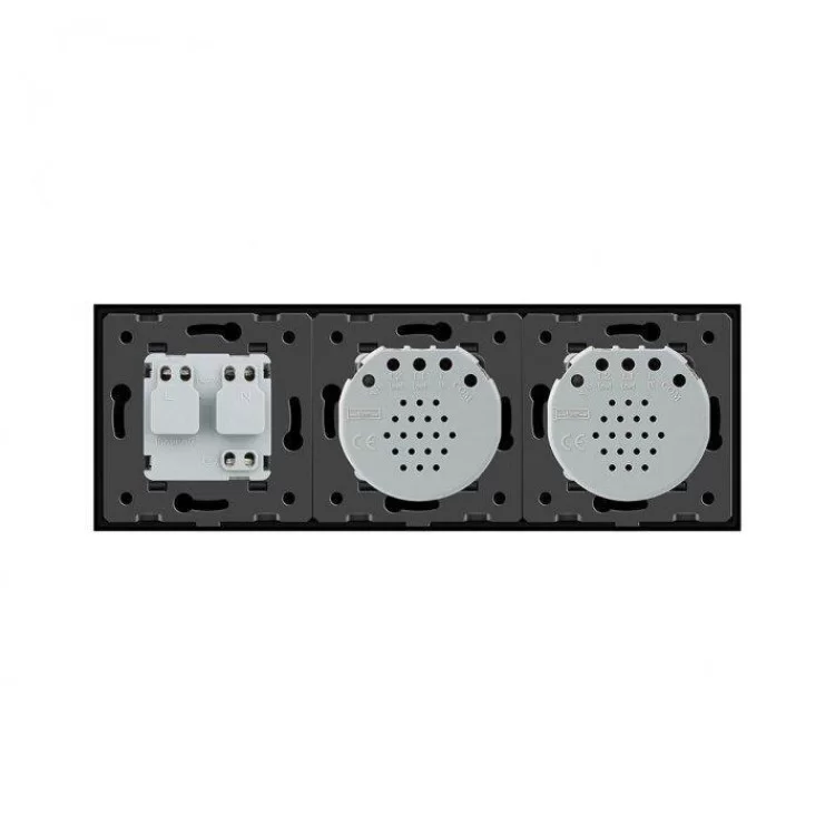 в продажу Сенсорний ZigBee вимикач 2 сенсори (1-1) 1 розетка чорний скло Livolo (VL-C701Z/C701Z/C7C1EU-12) - фото 3