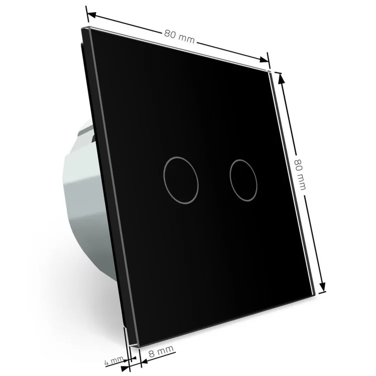 Сенсорный выключатель Livolo 2 канала черный стекло (VL-C702-12) отзывы - изображение 5