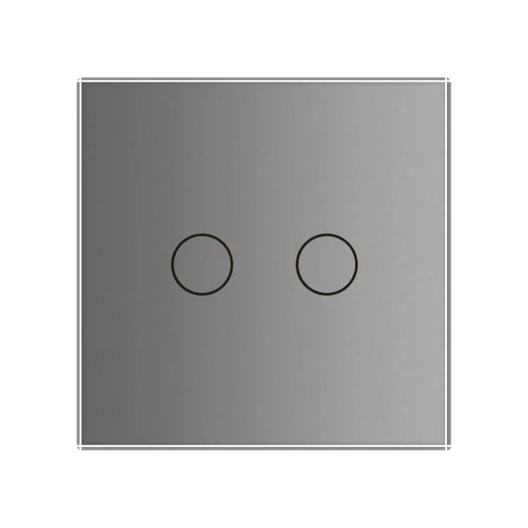 Сенсорный выключатель Livolo 2 канала серый стекло (VL-C702-15) цена 1 078грн - фотография 2