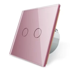 Сенсорный выключатель Livolo 2 канала розовый стекло (VL-C702-17)