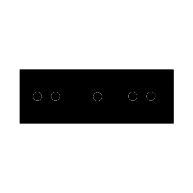 Сенсорний вимикач Livolo 5 каналів (2-1-2) чорний скло (VL-C702/C701/C702-12) ціна 2 912грн - фотографія 2