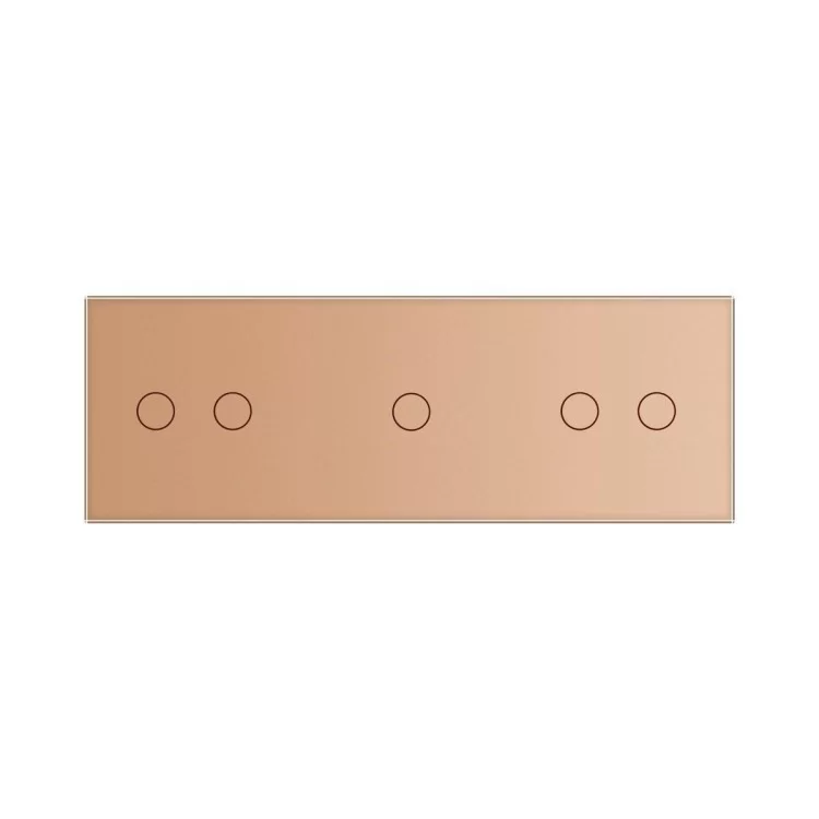 Сенсорный выключатель Livolo 5 каналов (2-1-2) золото стекло (VL-C702/C701/C702-13) цена 2 912грн - фотография 2