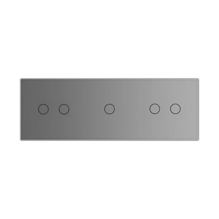 Сенсорный выключатель Livolo 5 каналов (2-1-2) серый стекло (VL-C702/C701/C702-15) цена 2 912грн - фотография 2