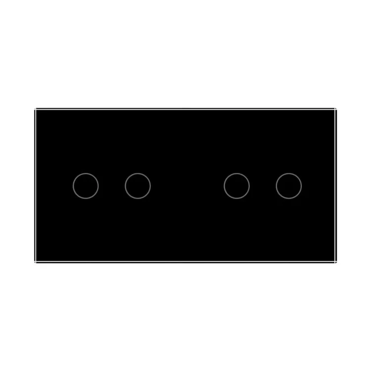 Сенсорний вимикач Livolo 4 канали (2-2) чорний скло (VL-C702/C702-12) ціна 2 076грн - фотографія 2