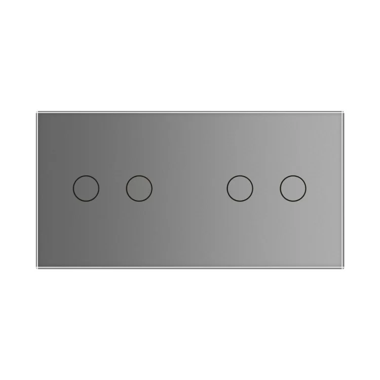 Сенсорный выключатель Livolo 4 канала (2-2) серый стекло (VL-C702/C702-15) цена 2 076грн - фотография 2