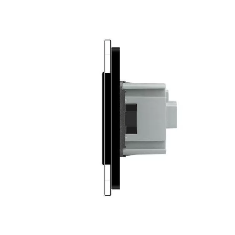 Сенсорний вимикач Livolo 2 канали 3 розетки чорний скло (VL-C702/C7C3EU-12) ціна 2 485грн - фотографія 2