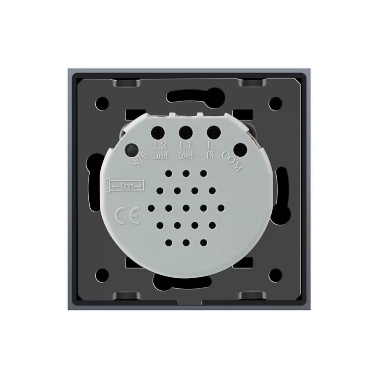 Сенсорна кнопка імпульсний вимикач прохідний димер 2 канали Livolo чорний скло (VL-C702H-12) ціна 1 764грн - фотографія 2