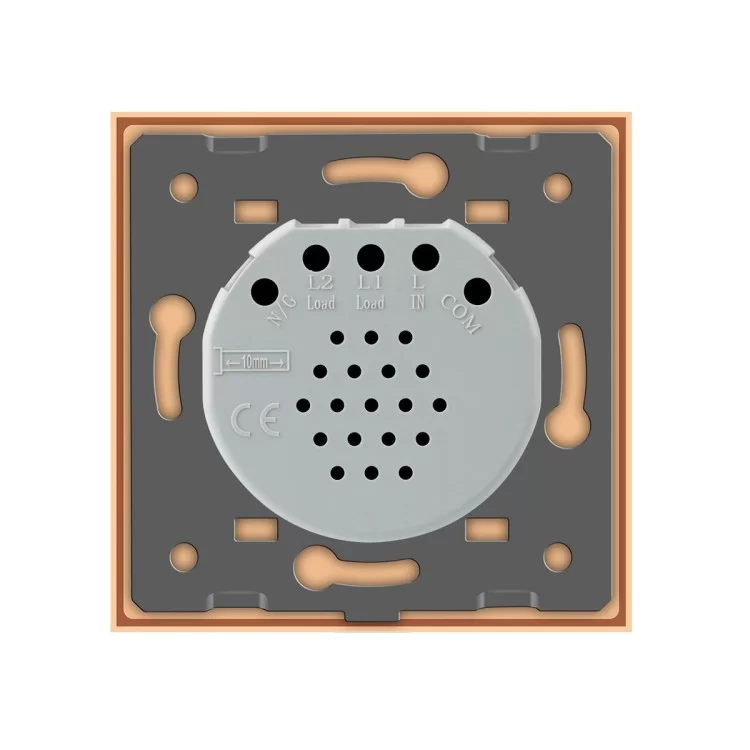 Сенсорна кнопка сухий контакт 2 канали Livolo золото скло (VL-C702IH-13) характеристики - фотографія 7