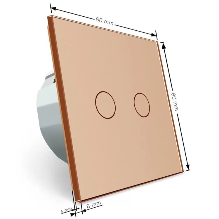Сенсорный проходной маршевый перекрестный выключатель Livolo на 2 канала золото стекло (VL-C702S-13) отзывы - изображение 5