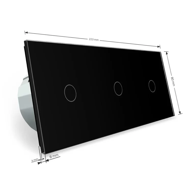 в продаже Сенсорный радиоуправляемый диммер Livolo 3 канала (1-1-1) черный стекло (VL-C703DR-12) - фото 3
