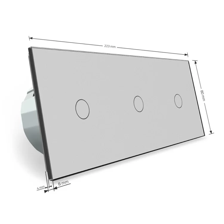 Сенсорный радиоуправляемый диммер Livolo 3 канала (1-1-1) серый стекло (VL-C703DR-15) отзывы - изображение 5
