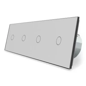 Сенсорный выключатель Livolo 4 канала (1-1-1-1) серый стекло (VL-C704-15)
