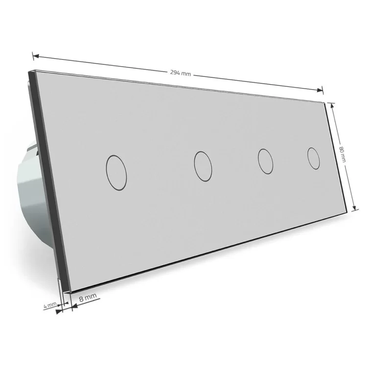 Сенсорный выключатель Livolo 4 канала (1-1-1-1) серый стекло (VL-C704-15) отзывы - изображение 5