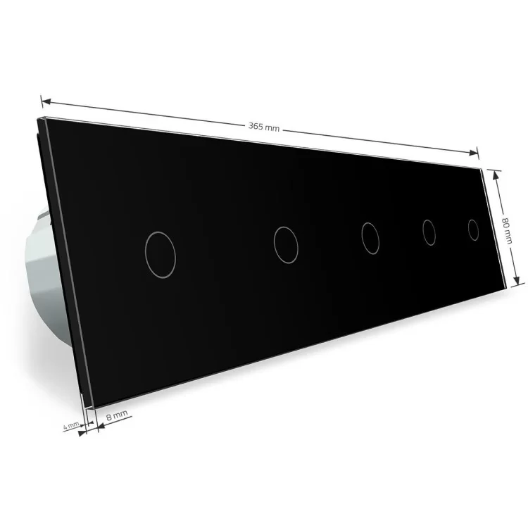 Сенсорный выключатель Livolo 5 каналов (1-1-1-1-1) черный стекло (VL-C705-12) отзывы - изображение 5