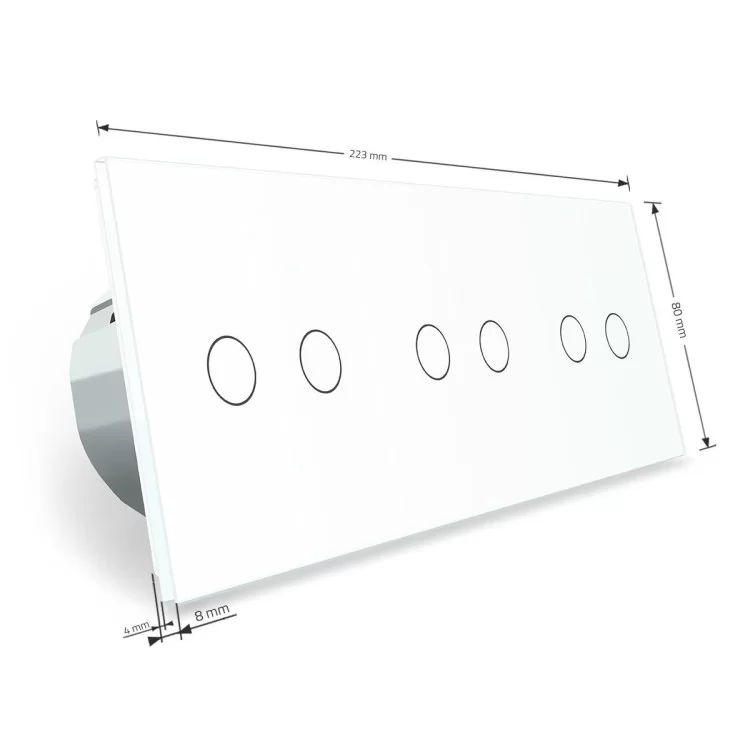 Сенсорный выключатель Livolo 6 каналов (2-2-2) белый стекло (VL-C706-11) отзывы - изображение 5