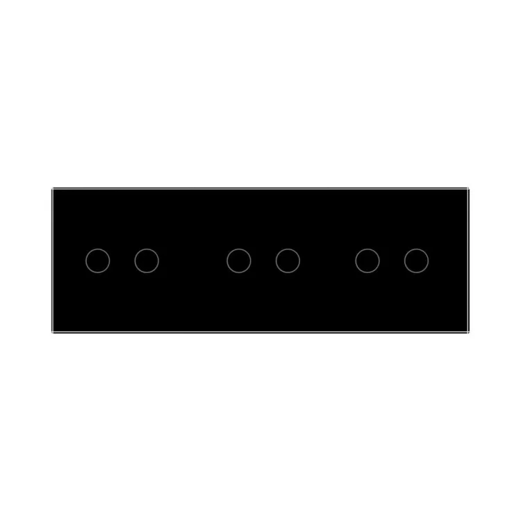 Сенсорний вимикач Livolo 6 каналів (2-2-2) чорний скло (VL-C706-12) ціна 3 075грн - фотографія 2