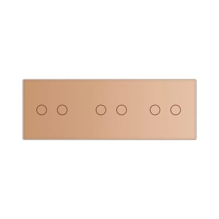 Сенсорный выключатель Livolo 6 каналов (2-2-2) золото стекло (VL-C706-13) цена 3 075грн - фотография 2