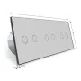 Сенсорный выключатель Livolo 6 каналов (2-2-2) серый стекло (VL-C706-15)