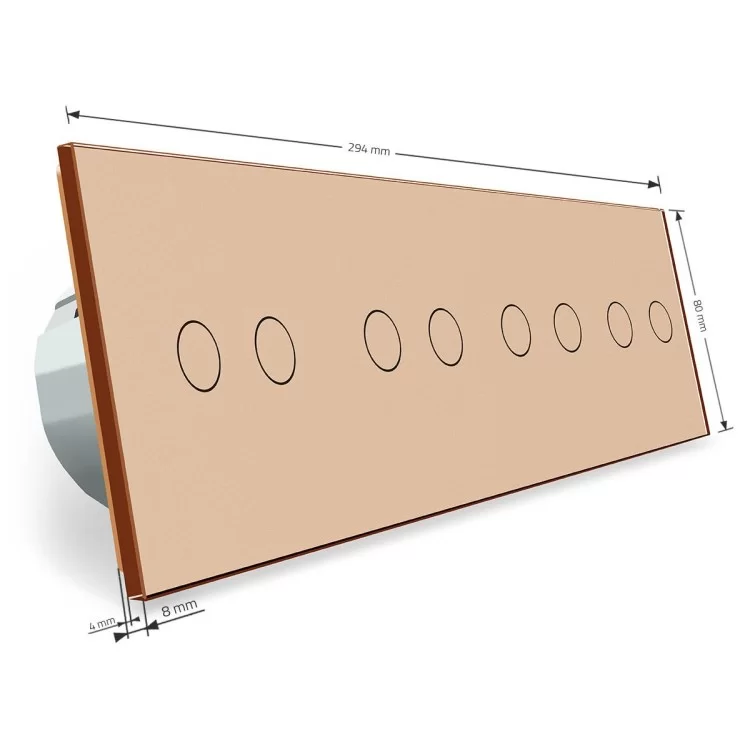 Сенсорный выключатель Livolo 8 каналов (2-2-2-2) золото стекло (VL-C708-13) отзывы - изображение 5
