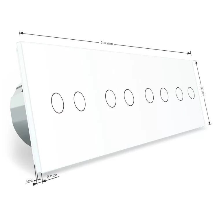 Сенсорный проходной выключатель Livolo 8 каналов (2-2-2-2) белый стекло (VL-C708S-11) отзывы - изображение 5