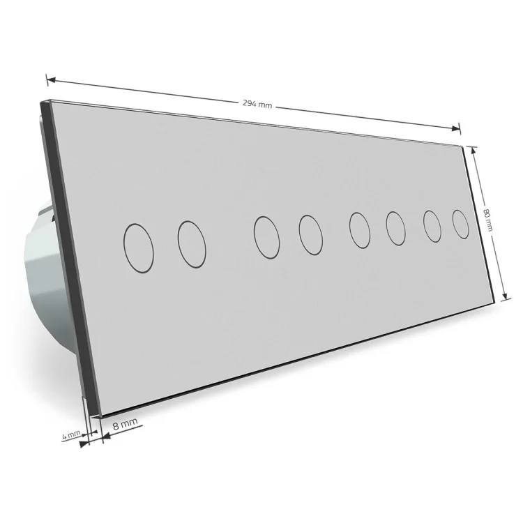Сенсорный проходной выключатель Livolo 8 каналов (2-2-2-2) серый стекло (VL-C708S-15) отзывы - изображение 5