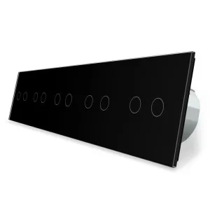 Сенсорный выключатель Livolo 10 каналов (2-2-2-2-2) черный стекло (VL-C710-12)