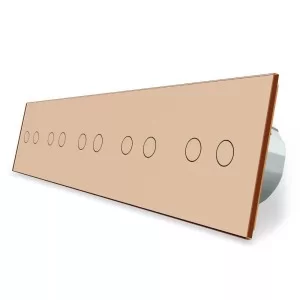 Сенсорный выключатель Livolo 10 каналов (2-2-2-2-2) золото стекло (VL-C710-13)