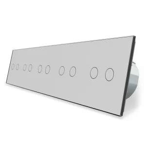 Сенсорный ZigBee выключатель 10 сенсоров (2-2-2-2-2) серый стекло Livolo (VL-C710Z-15)