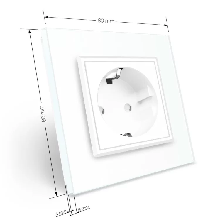 Розетка с заземлением Livolo 16А белый стекло (VL-C7C1EU-11) - фото 9