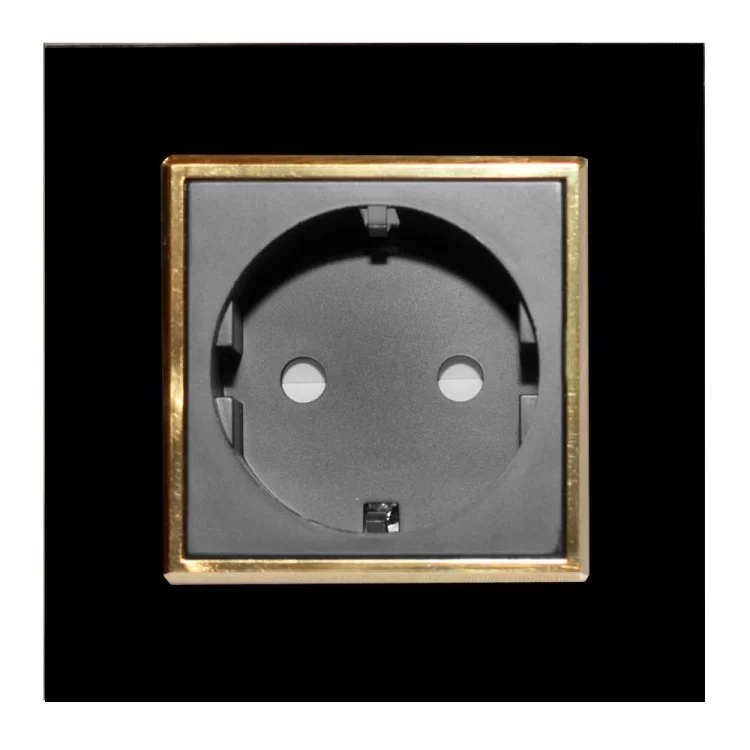 Розетка с заземлением Livolo черный золото стекло (VL-C7C1EU-12G) цена 606грн - фотография 2