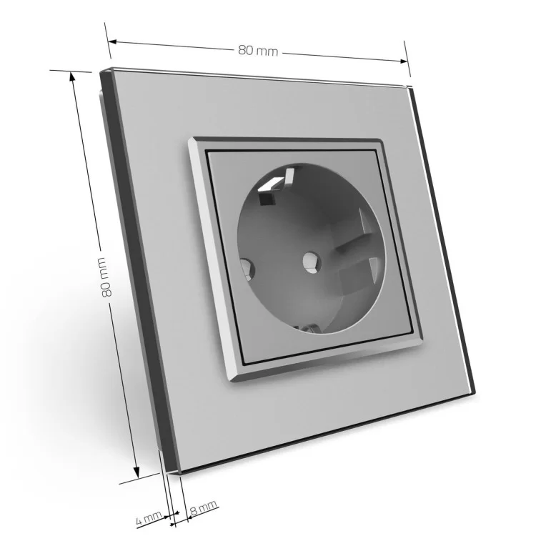 Розетка с заземлением Livolo 16А серый стекло (VL-C7C1EU-15) отзывы - изображение 5