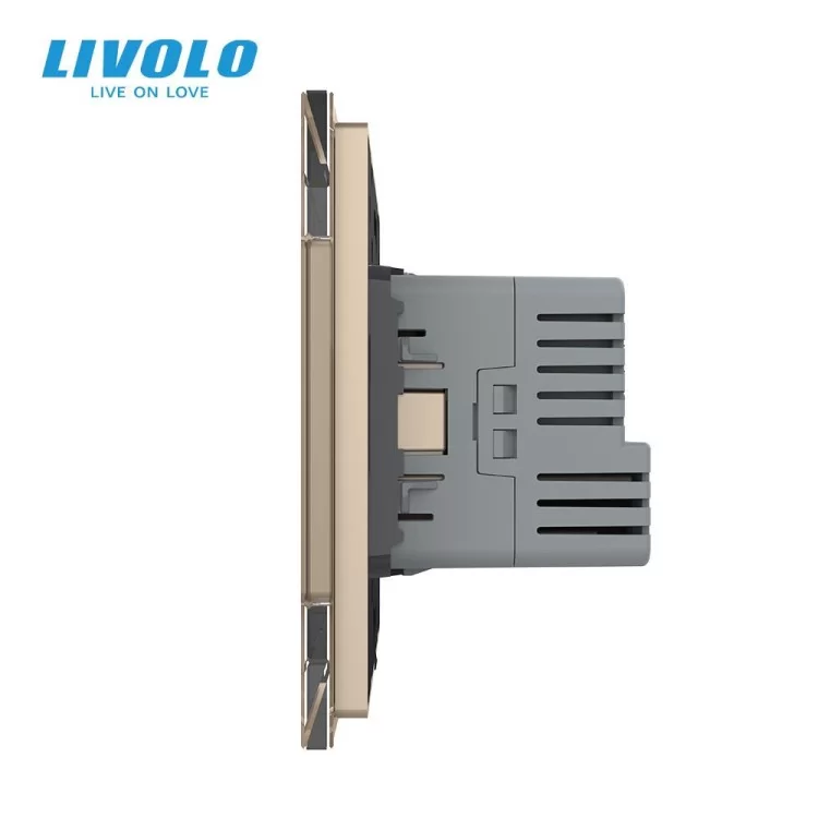 Електрична розетка з портом USB-C золотий Livolo (VL-C7CTF16A.UC18W-2AP) ціна 2 238грн - фотографія 2