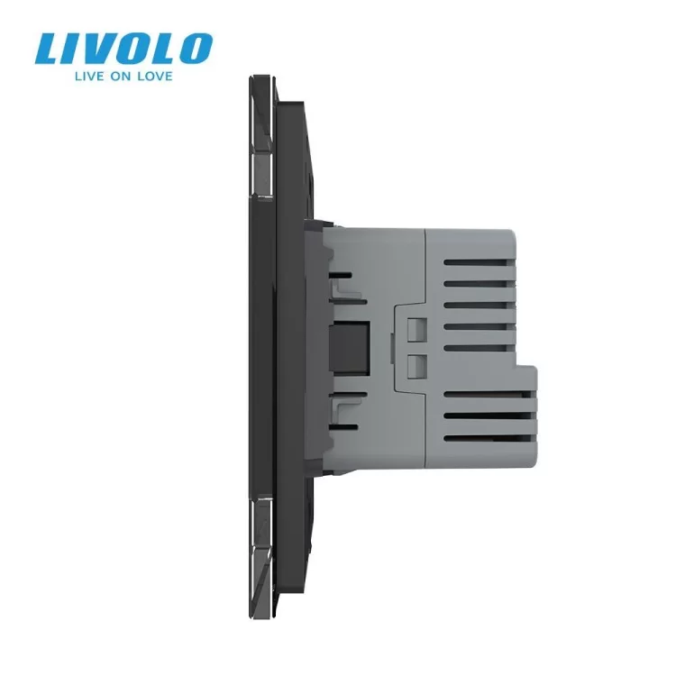 Электрическая розетка с портом USB-C черный Livolo (VL-C7CTF16A.UC18W-2BP) цена 2 238грн - фотография 2