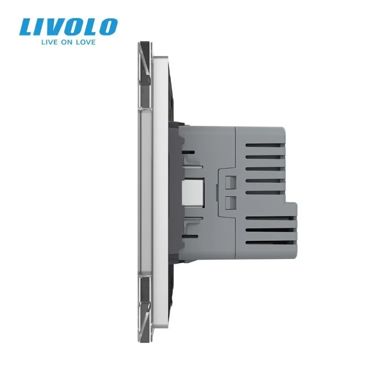 Електрична розетка з портом USB-C сірий Livolo (VL-C7CTF16A.UC18W-2IP) ціна 2 238грн - фотографія 2