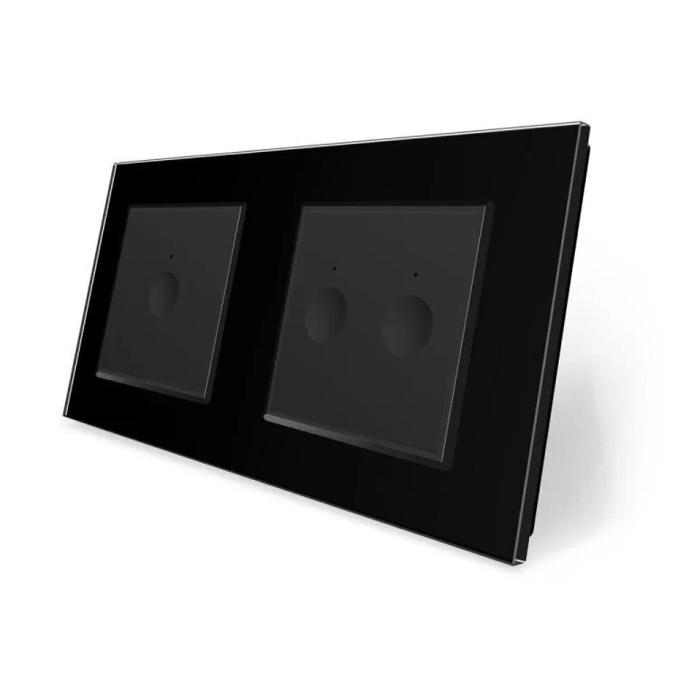 Сенсорный выключатель Sense 3 сенсора (1-2) черный стекло Livolo (VL-C7FC1/FC2-4BP)