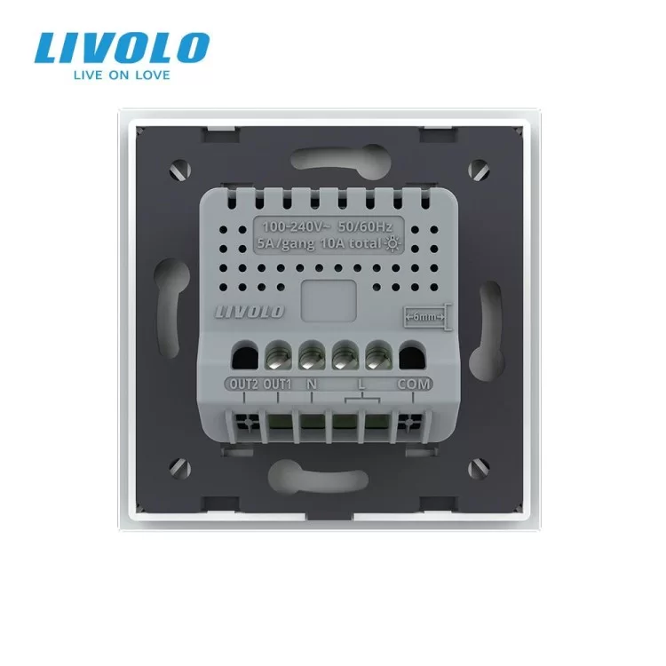 Розумний сенсорний Wi-Fi вимикач 1 сенсор білий скло Livolo (VL-C7FC1NY-2GWP) ціна 1 927грн - фотографія 2