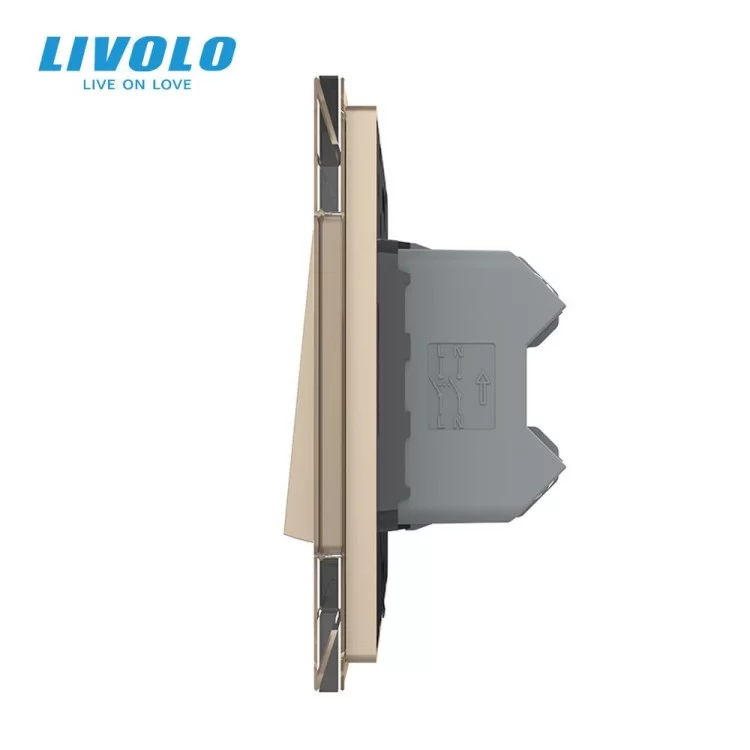 в продаже Двухклавишный перекрестный выключатель золотой Livolo (VL-C7FCMM10A-1AP) - фото 3